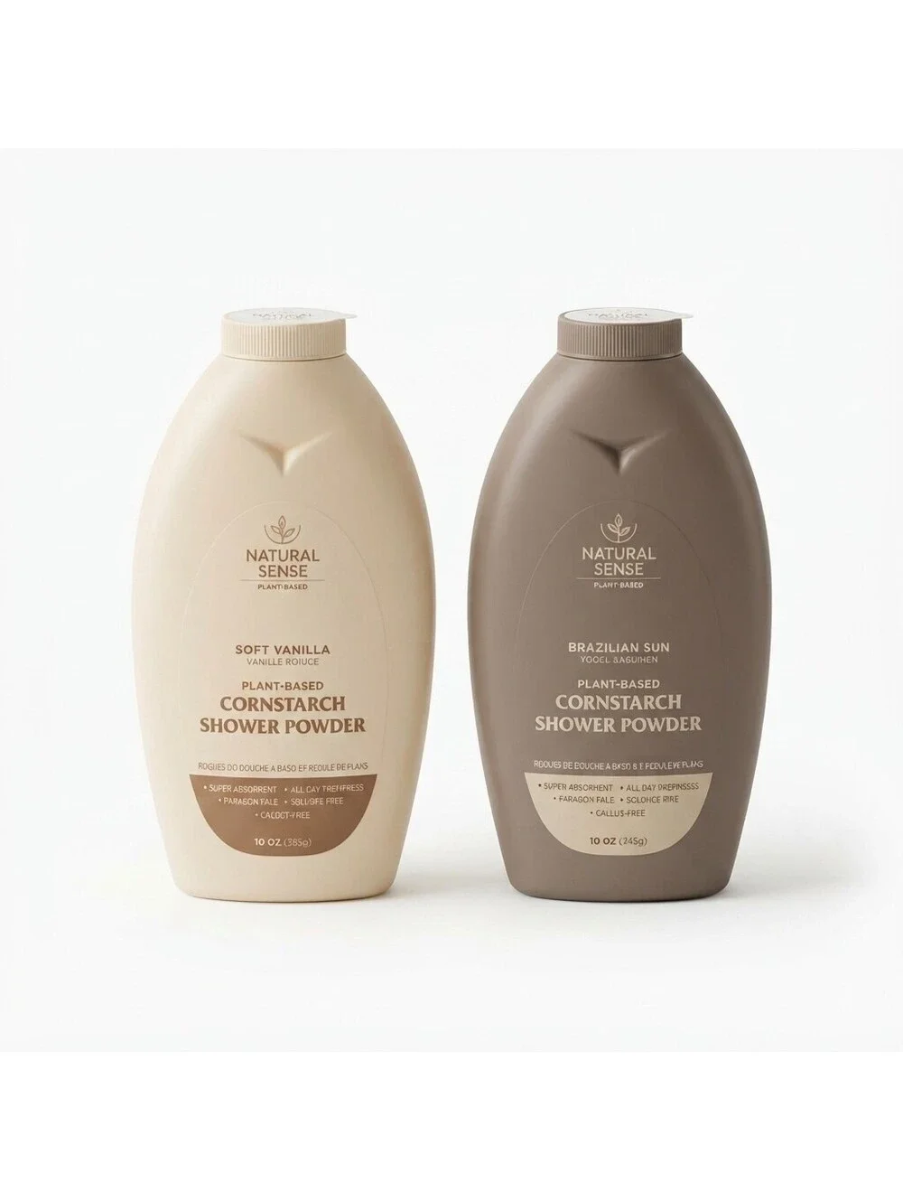 Natural Sense Plant-Based Cornstarch Shower Powder Brazilian Sun & Soft Vanilla